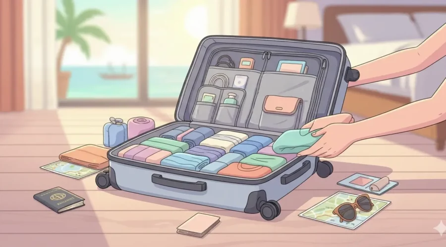 illustration article de blog comment bien organiser sa valise