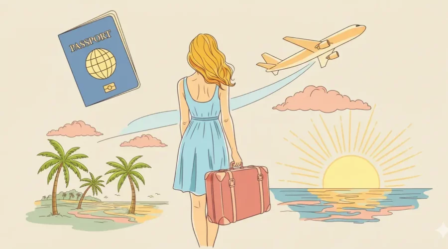 Illustration des produits indispensables à prendre en voyage