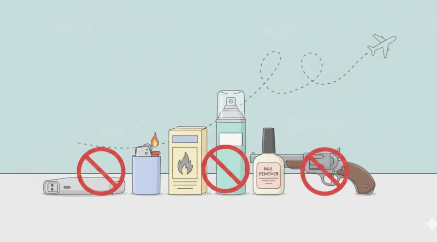 image objets interdits bagage en soute