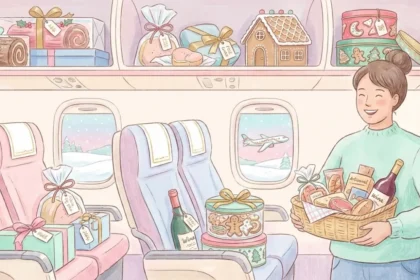 illustration article produits de Noel à ramener en avion