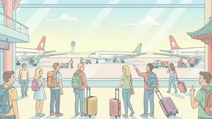 illustration article de blog sur les compagnies aériennes à éviter en Asie